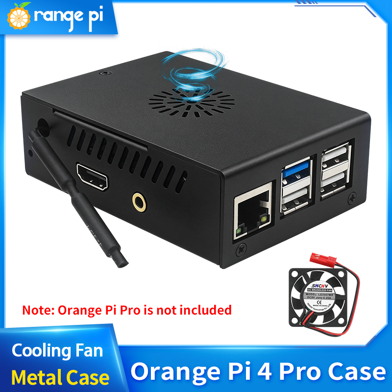 Pi Cooler - Boîtier métallique noir Orange Pi 4