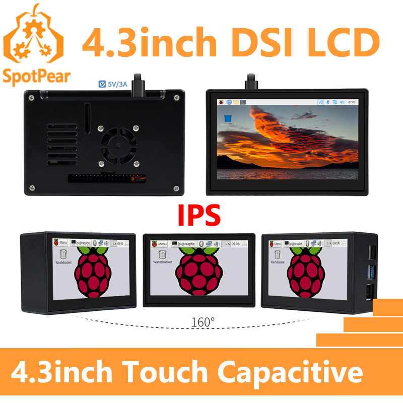 Pi 5 Case - Raspberry Pi 4.3 pouces DSI affichage