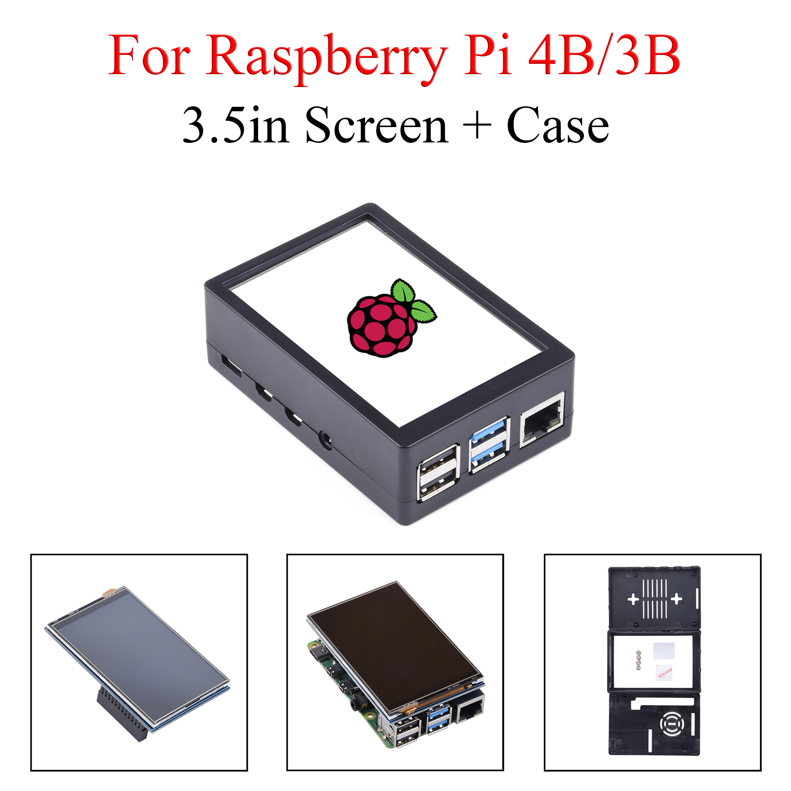 Pi 4 Case - Écran tactile de 3,5 pouces, résolution
