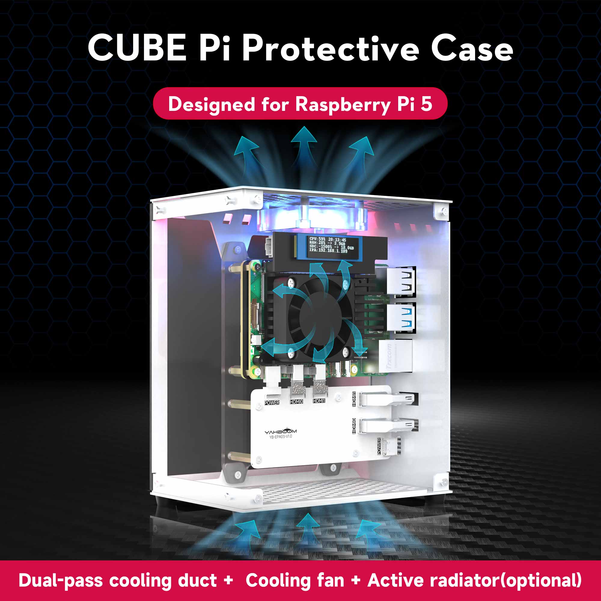 Pi 5 Case - Kit de protection de boîtier Raspberry